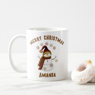 Personalisierter Schneemann Weihnachten Kaffeetasse