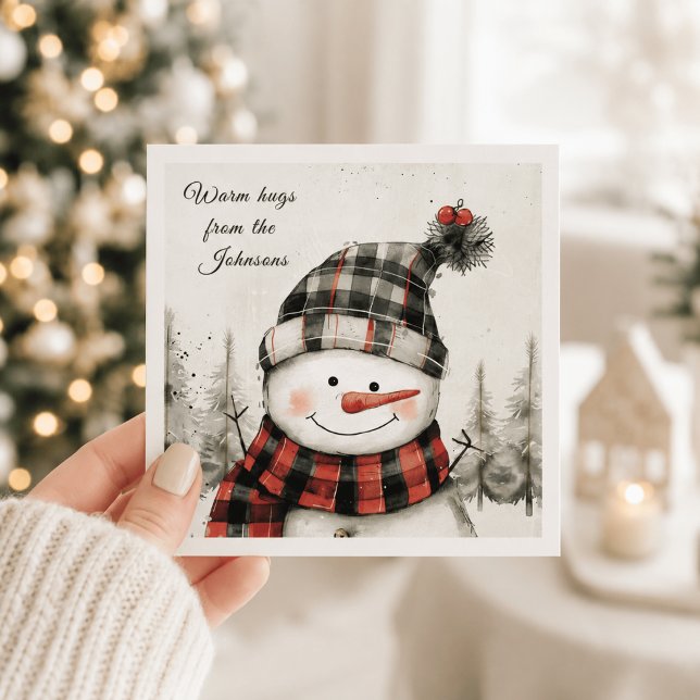 Personalisierter Schneemann-Weihnachten mit Famili (Von Creator hochgeladen)