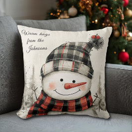 Personalisierter Schneemann-Weihnachten mit Famili Kissen