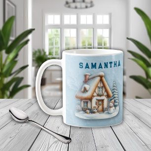 Personalisierter Schneemann-Weihnachtsbecher mit N Kaffeetasse