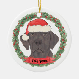 Personalisierter Schokolade-Labrador Keramik Ornament