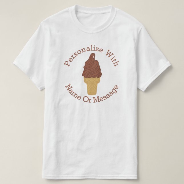 PERSONALISIERTER Schokoladen-Eiscreme-Kegel T-Shirt (Design vorne)