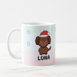 Personalisierter Schokoladen-Labrador-Weihnachtsbe Kaffeetasse