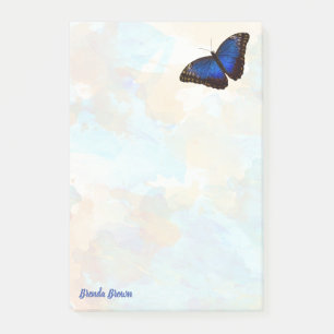 Personalisierter Schöner Blauer Morpho-Schmetterli Post-it Klebezettel