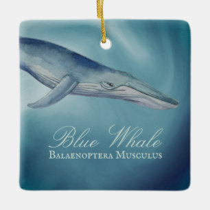 Personalisierter schöner Blauwal Weihnachten Keramikornament