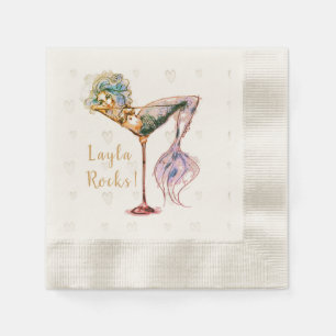 Personalisierter schöner Meerjungfrau-Martini Serviette