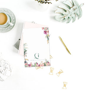 Personalisierter Schreibtisch für tropische Monogr Post-it Klebezettel