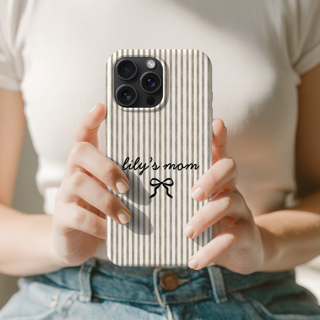 Personalisierter Schriftname Coquette Muttertag Ma iPhone Hülle (Gift to Bride to Be | Custom Name Registered Nurse Phone Cover | Gift to Coworker)