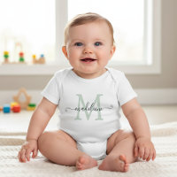 Personalisierter Schriftname Monogramm Softgrün