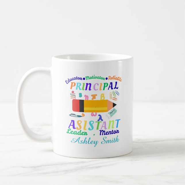 Personalisierter Schulleiter-Assistent Tag des Leh Kaffeetasse (Links)