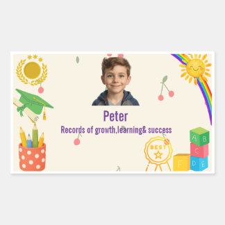 Personalisierter Schulsticker für Kinder  Rechteckiger Aufkleber