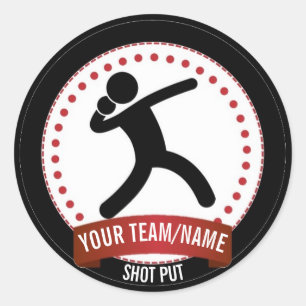 Personalisierter Schuss Schwarz-weiß und rot moder Runder Aufkleber