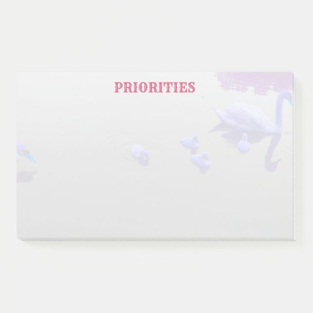 Personalisierter Schwanensee Post-it Klebezettel (Vorderseite)