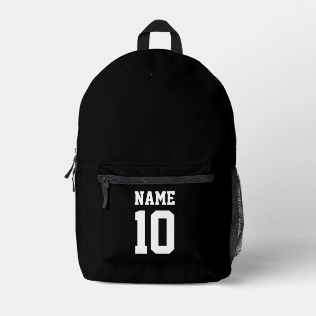 Personalisierter Schwarz-weißer individuelle Name Bedruckter Rucksack (Vorderseite)