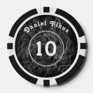 Personalisierter Schwarz-weißer Lucky-Charme Pokerchips