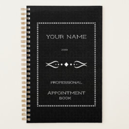 Personalisierter Schwarz-weißer Terminkalender Planer