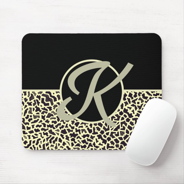 Personalisierter Schwarzcreme-Leopard Mousepad (Mit Mouse)