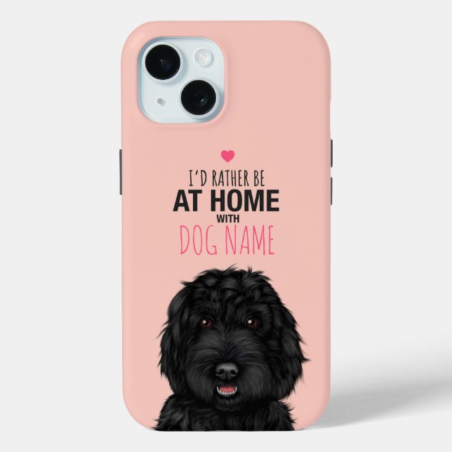 Personalisierter schwarzer Cockapoo Case-Mate iPhone Hülle (Rückseite)