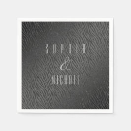 Personalisierter Schwarzer Glitzer für Tiere Serviette