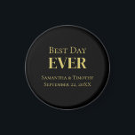 Personalisierter Schwarzer Gold-Best-Day Magnet<br><div class="desc">Personalisieren Sie diese besten Tage jeden Hochzeitstag Black Gold Magnet Favoriten. Erhältlich in runden und quadratischen und drei verschiedenen Größen. Ideal für Hochzeitsempfang,  Junggesellenabend,  Junggeselinnen-Abschied,  Brautparty und Probe.</div>