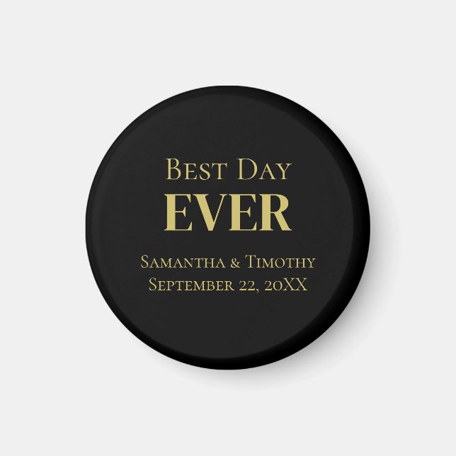 Personalisierter Schwarzer Gold-Best-Day Magnet (Vorne)