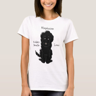 Personalisierter schwarzer Goldendoodle T-Shirt