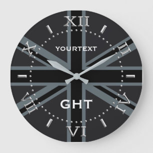 Personalisierter schwarzer große wanduhr