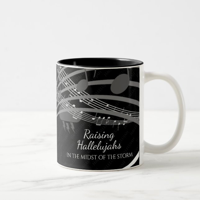 Personalisierter Schwarzer HEILSCHLAG Christlich Zweifarbige Tasse (Rechts)