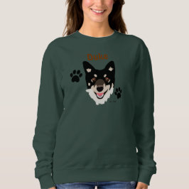 Personalisierter Schwarzer Hund und Paws Sweatshir Sweatshirt