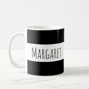Personalisierter schwarzer Individuelle Name Kaffeetasse