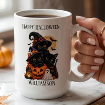 Personalisierter schwarzer Katzen-Halloween mit Kü