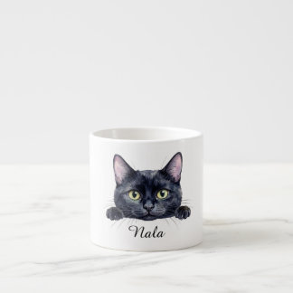 Personalisierter schwarzer Katzenbecher | Individu Espressotasse