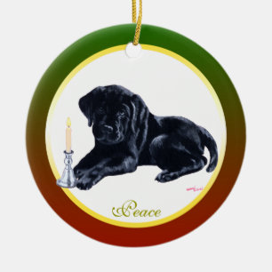 Personalisierter Schwarzer Labrador Keramikornament