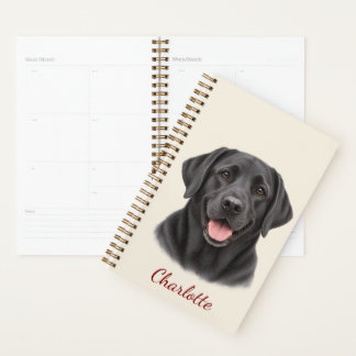 Personalisierter schwarzer Labrador Retriever mit  Planer