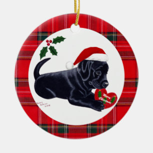 Personalisierter Schwarzer Latein Keramik Ornament