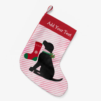 Personalisierter Schwarzer Latexhund Kleiner Weihnachtsstrumpf