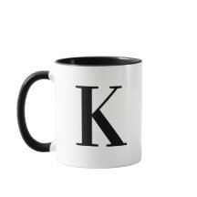 Personalisierter schwarzer Monogramm-Buchstabe K