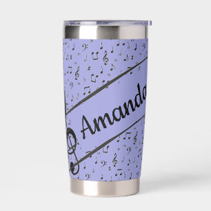 Personalisierter schwarzer Musik-Kaffeebecher Thermobecher