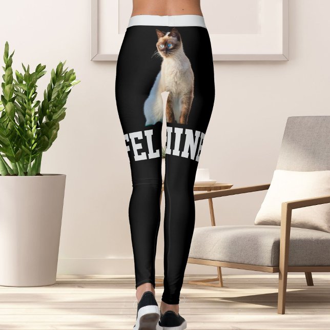Personalisierter schwarzer Name Niedlich Siamese K Leggings (Von Creator hochgeladen)