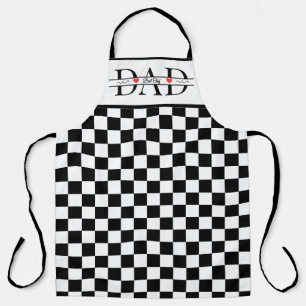 Personalisierter schwarzer Retro-Karo-Vater-Bester Schürze