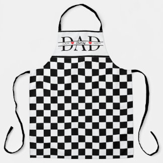 Personalisierter schwarzer Retro-Karo-Vater-Bester Schürze