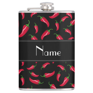 Personalisierter schwarzer roter flachmann