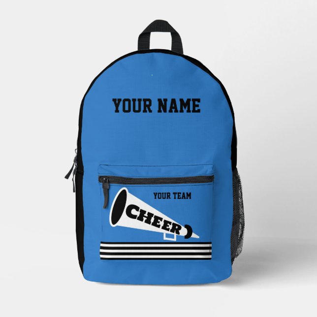 Personalisierter schwarzer Rucksack für Cheerleade (Vorderseite)