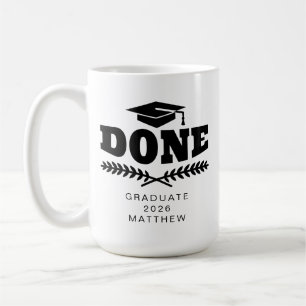 Personalisierter schwarzer Schriftzug Absolvent 20 Kaffeetasse