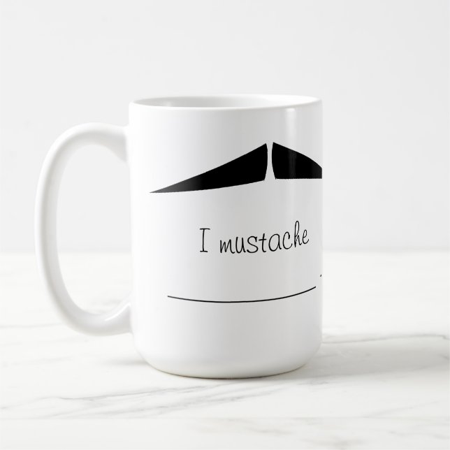 Personalisierter Schwarzer Stift Mustache Stache T Kaffeetasse (Links)