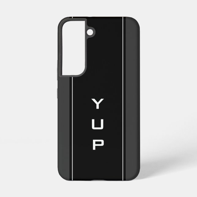 Personalisierter schwarzer Streifen in Monogramm Samsung Galaxy Hülle (Rückseite)