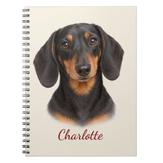 Personalisierter Schwarzer & Tan-Dachshund mit Nam Notizblock