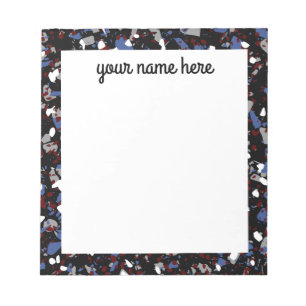 Personalisierter schwarzer Terrazzo Notepad Notizblock