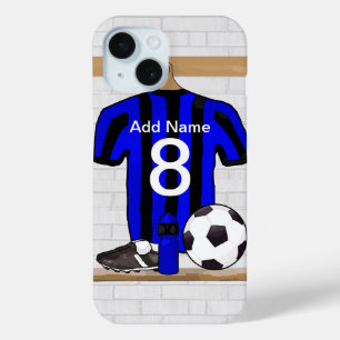 Personalisierter schwarzer und blauer iPhone 15 hülle