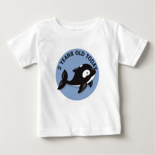 Personalisierter Schwarzer und Weiß Geburtstag Baby T-shirt